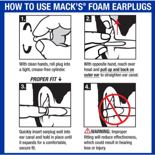 Mack’s Slim Fit Soft Foam Earplugs 50 Pairs – 29dB Small Ear Plugs for Sleep, Snoring & Travel