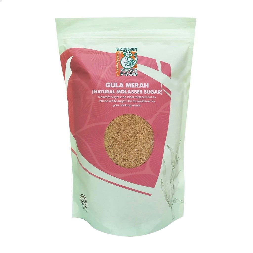 Radiant Whole Food Molasses Sugar 1kg | Rich Aromatic Natural Sweetener | Soft Moist Cane Sugar