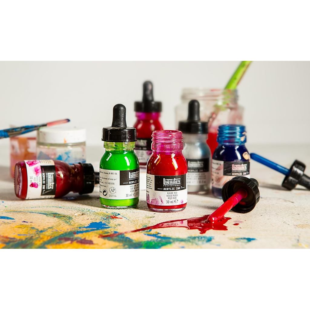 Liquitex Acrylic Ink Pouring Technique Set | 3 Primary Inks (30ml) + Pouring Medium, Professional