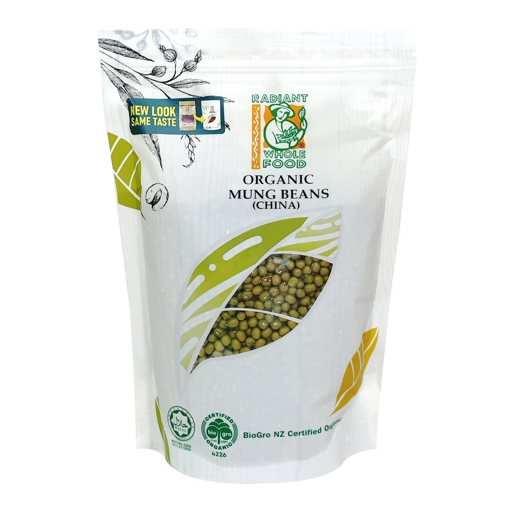 Radiant Whole Food Organic Mung Beans 500g | High Protein & Fiber