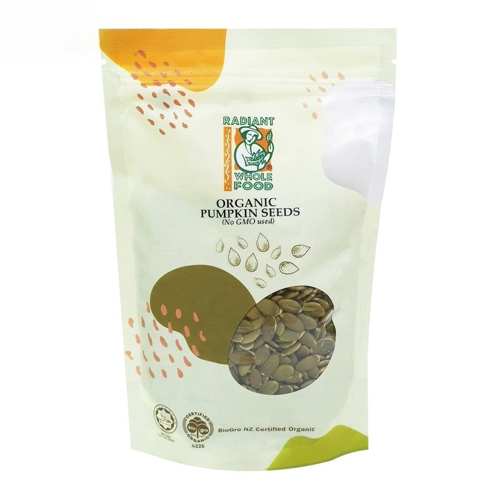 Radiant Whole Food Organic Pumpkin Seeds 200g | High Protein, Zinc & Healthy Fats | Gluten-Free