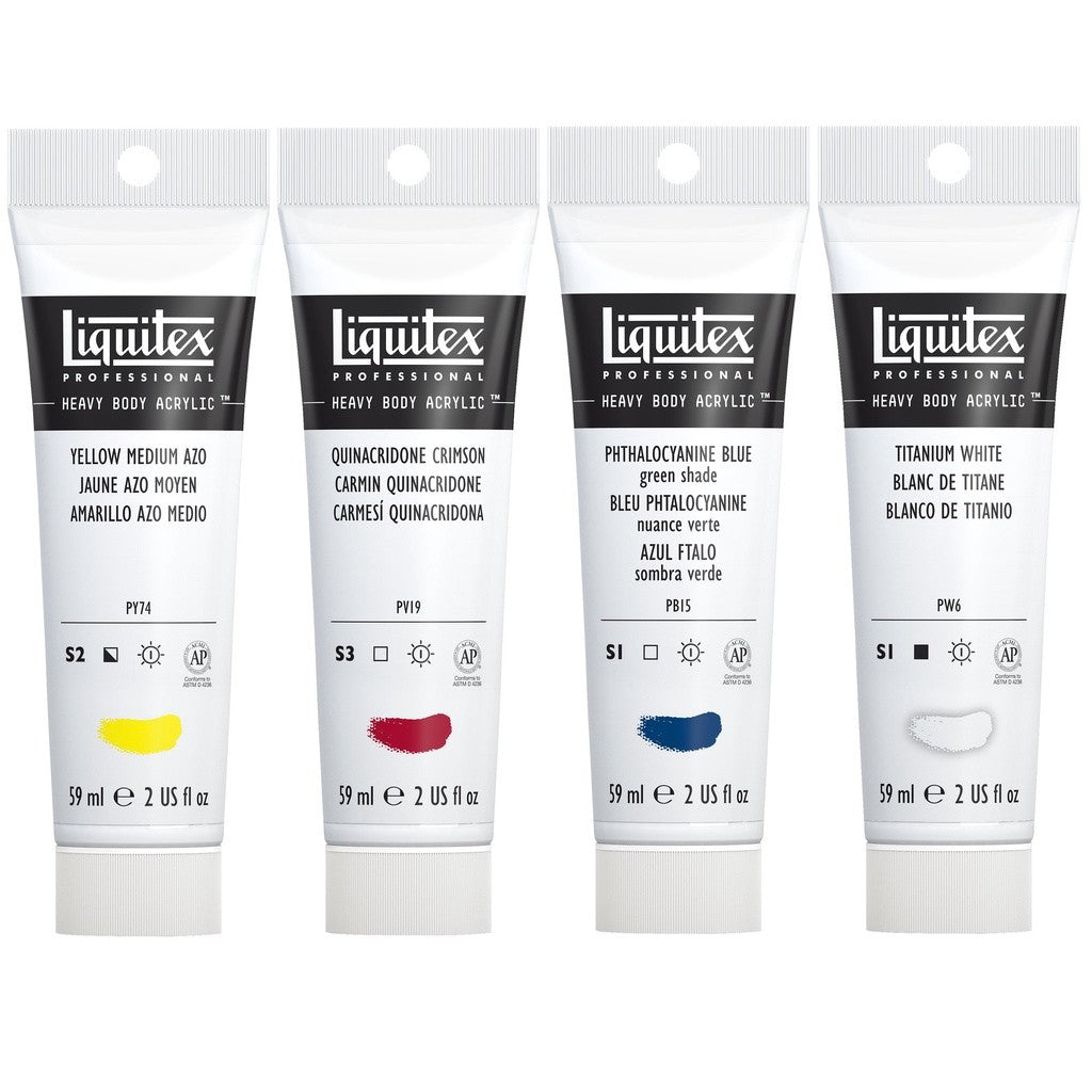Liquitex Heavy Body Acrylic Mixing Paint Set | 4 Professional Colours 59ml | High Viscosity