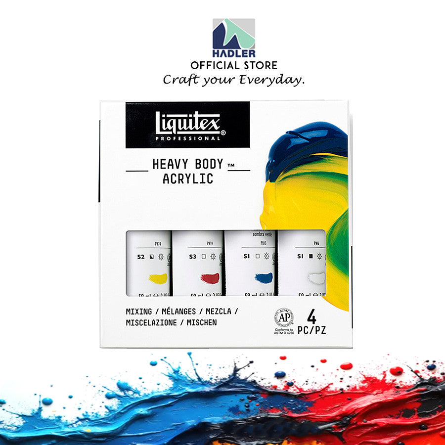 Liquitex Heavy Body Acrylic Mixing Paint Set | 4 Professional Colours 59ml | High Viscosity