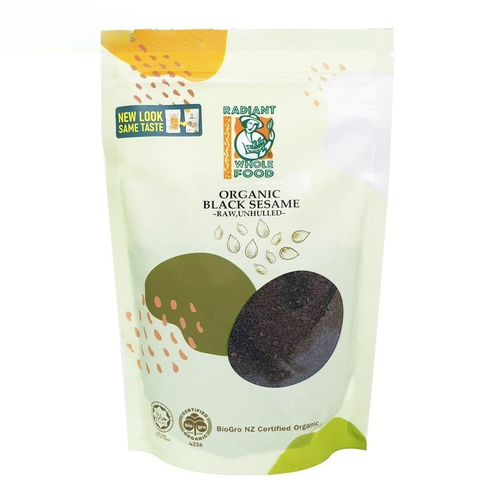 Radiant Whole Food Organic Black Sesame Seeds 200g | High Protein & Healthy Fats | Non-GMO