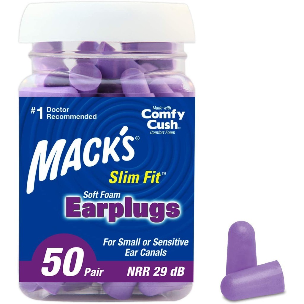 Mack’s Soft Foam Earplugs (50 Pairs) Noise Reduction | Sleep, Snoring, Travel | Ultra Soft Slim Fit