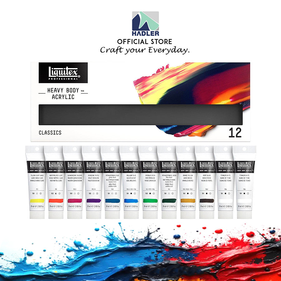 Liquitex Professional Heavy Body Classic Acrylic Paint Set 12 × 59 ml | High‑Viscosity Colours