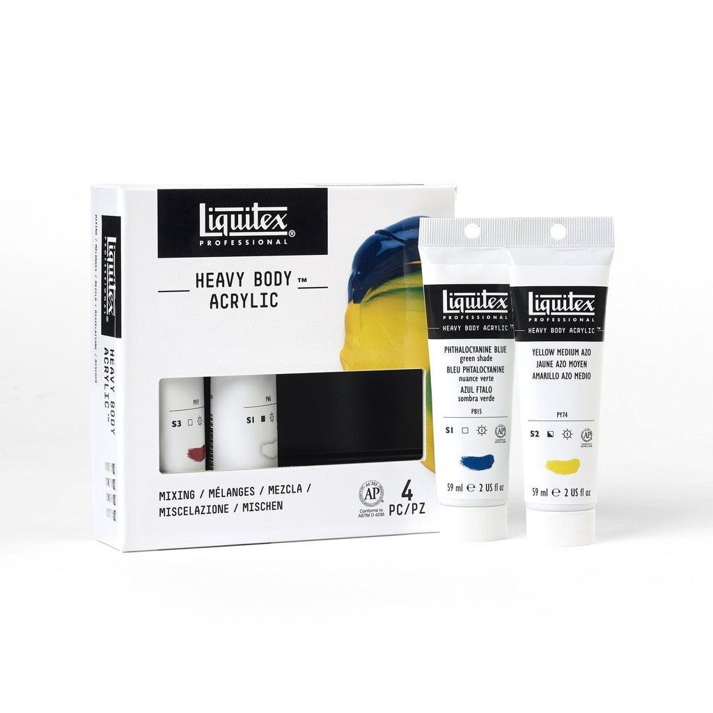 Liquitex Heavy Body Acrylic Mixing Paint Set | 4 Professional Colours 59ml | High Viscosity