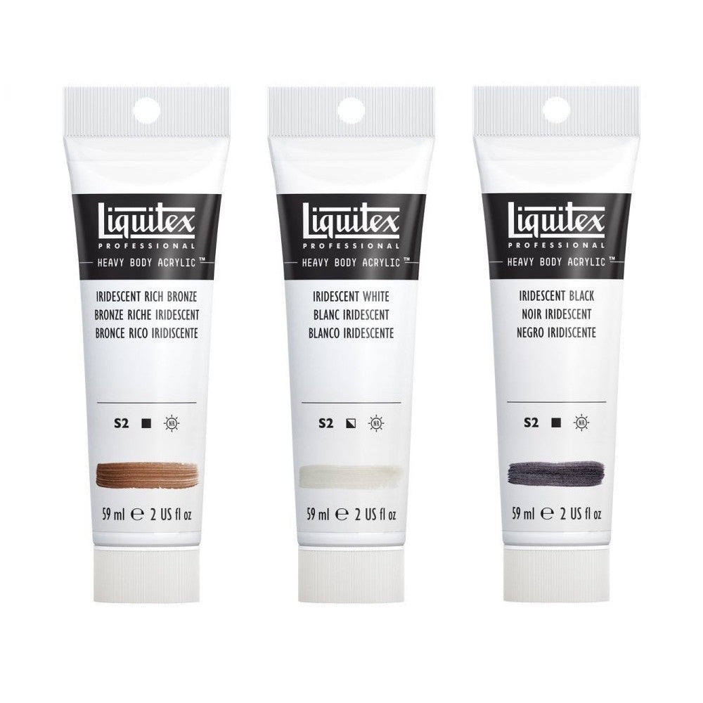Liquitex Heavy Body Iridescent Set | 6 Colours x 59ml | Professional Acrylic Paint | Metallic Effect