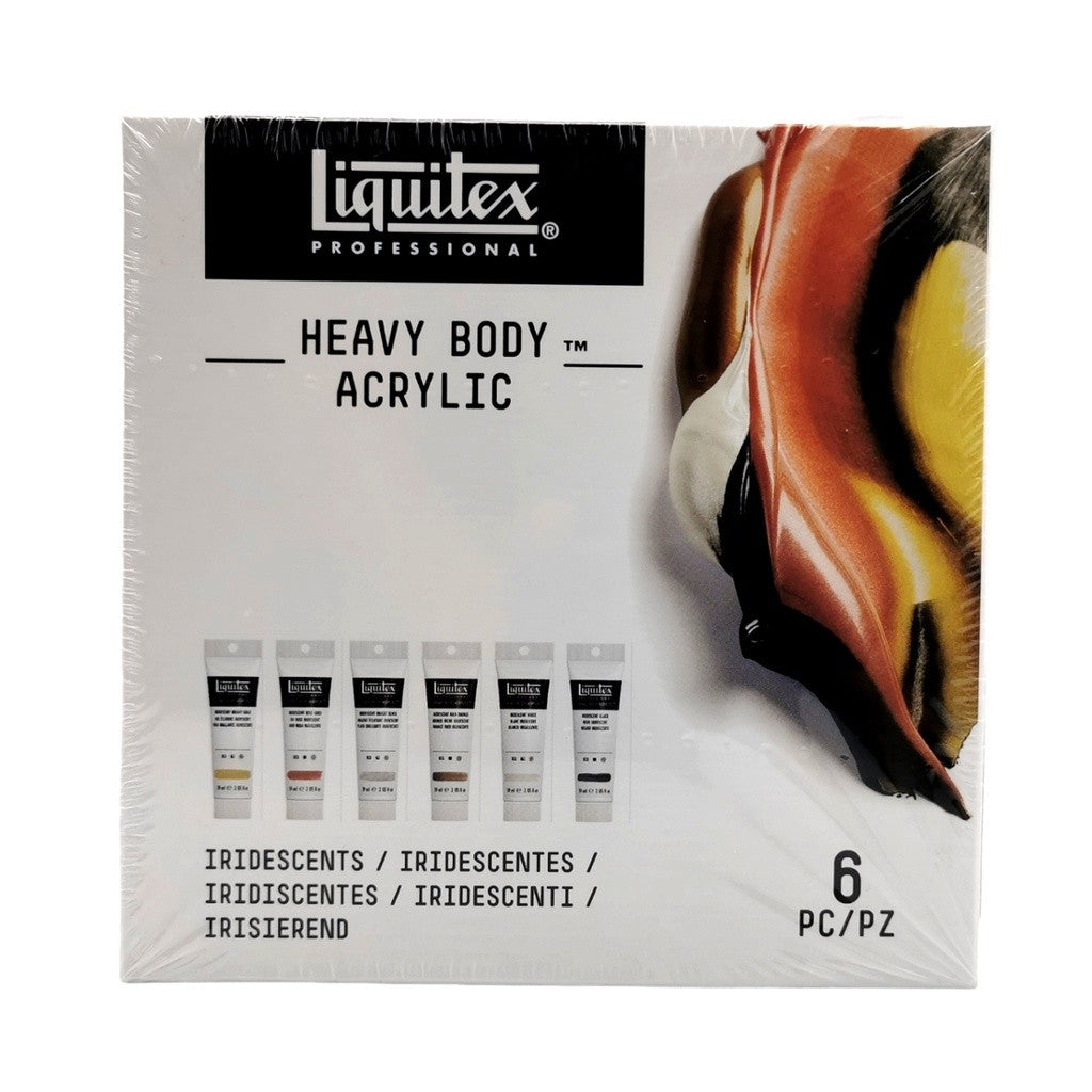 Liquitex Heavy Body Iridescent Set | 6 Colours x 59ml | Professional Acrylic Paint | Metallic Effect