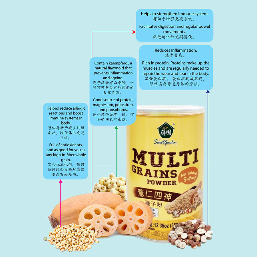 Sweet Garden Multi Grains Powder 350g | No Added Sugar | Digestive Support & Daily Wellness Drink