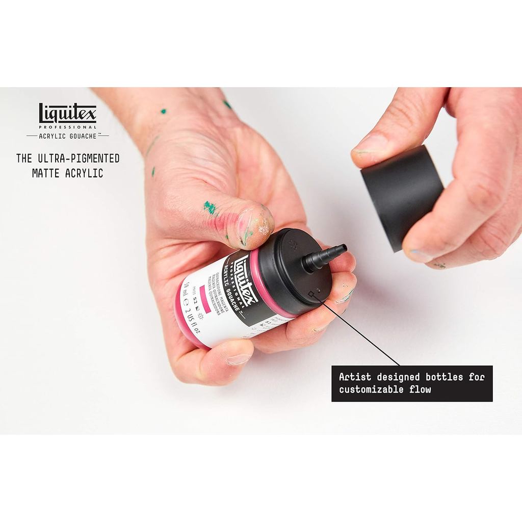 Liquitex Acrylic Gouache Primary Set | 6 Colours x 22ml | Ultra-Matte, Opaque, No Brush Strokes