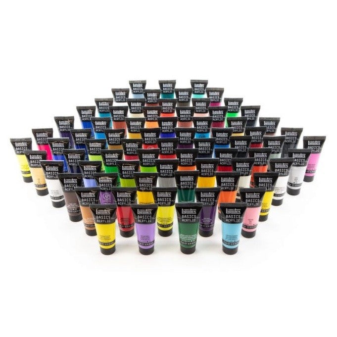 Liquitex Basics Acrylic Paint Set 72 Colours x 22ml | Artist-Grade Pigments | Beginners Painting Set