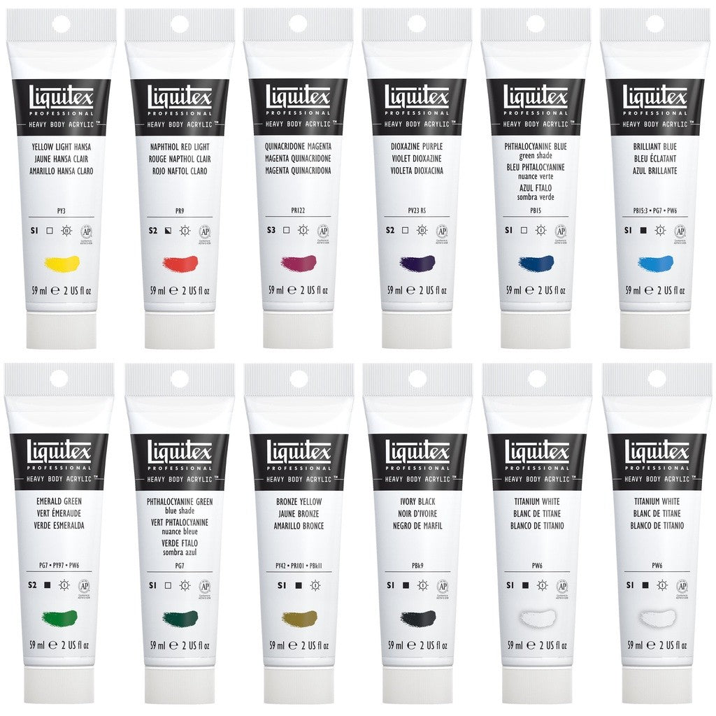 Liquitex Professional Heavy Body Classic Acrylic Paint Set 12 × 59 ml | High‑Viscosity Colours