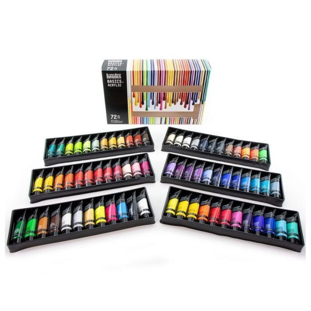 Liquitex Basics Acrylic Paint Set 72 Colours x 22ml | Artist-Grade Pigments | Beginners Painting Set