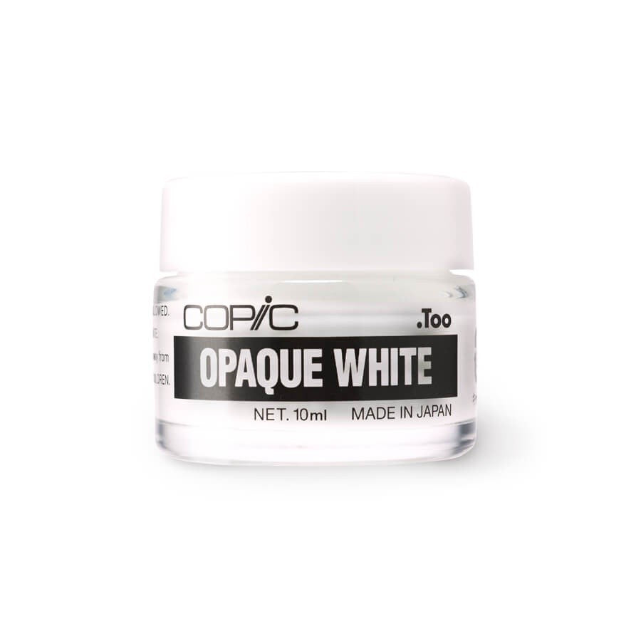 Copic Opaque White 10ml – High Coverage White Ink for Highlights & Illustration Brush Application