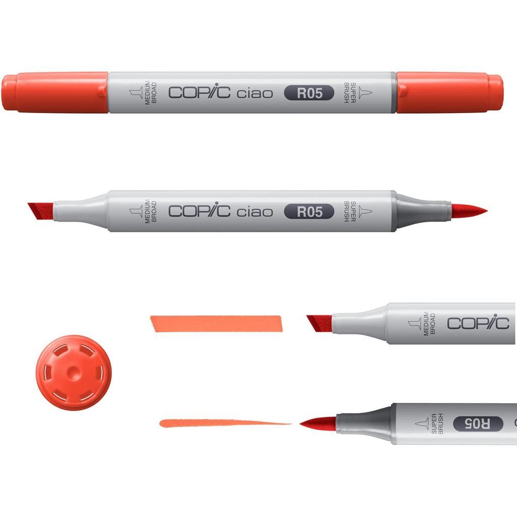 Copic Ciao 6pcs Primary Colours Marker Set Alcohol Dual Tip Brush Pen Made in Japan