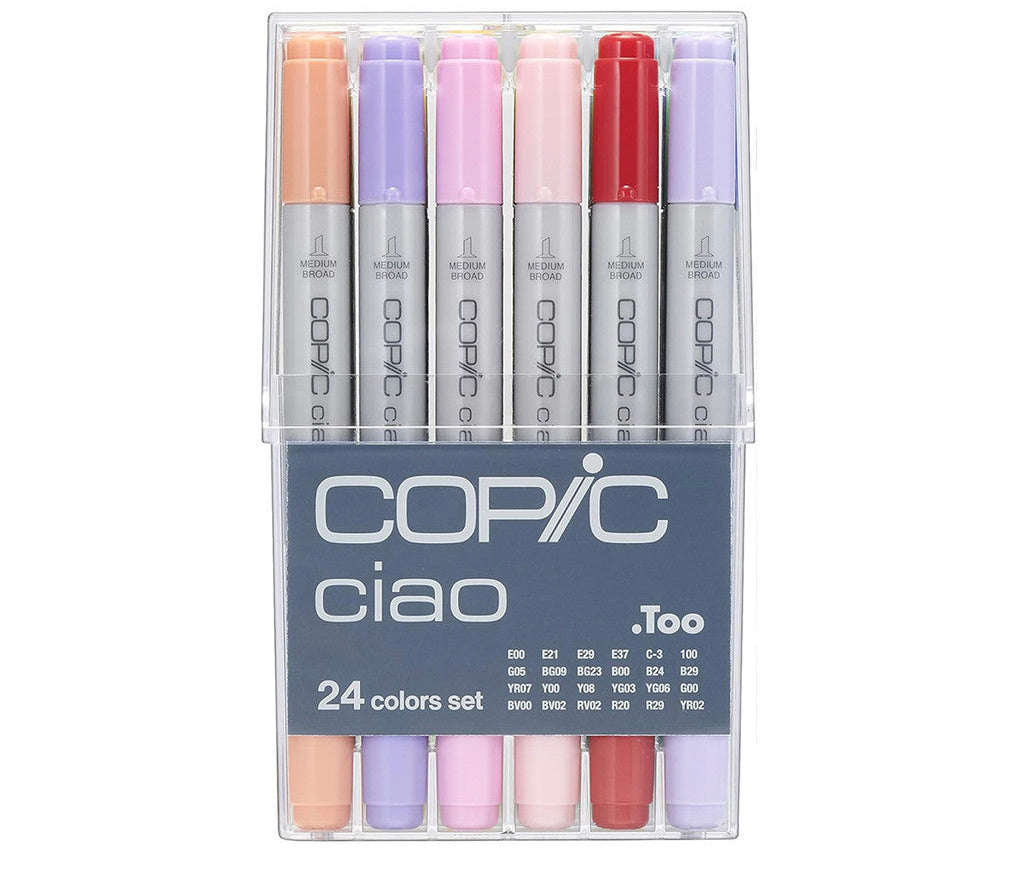 Copic Ciao 24pcs Marker Set Alcohol Brush Pen Manga Illustration Art Markers