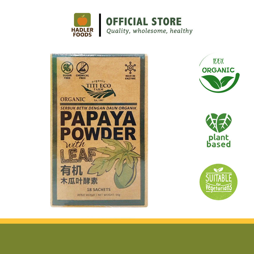 Organic Papaya Powder with Leaf (18 Sachets) | Natural Detox & Immunity Booster by Titi Eco Farm