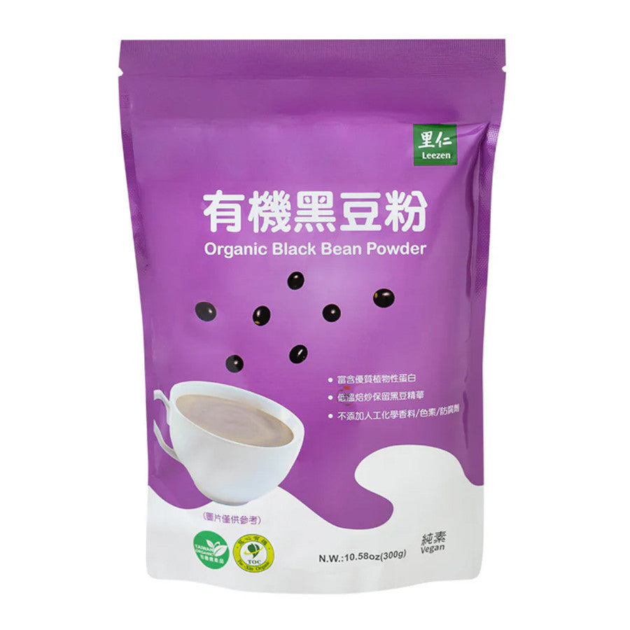 Leezen Organic Black Bean Powder (300 g) — Low-Heat Roasted, No Additives, Taiwanese Quality