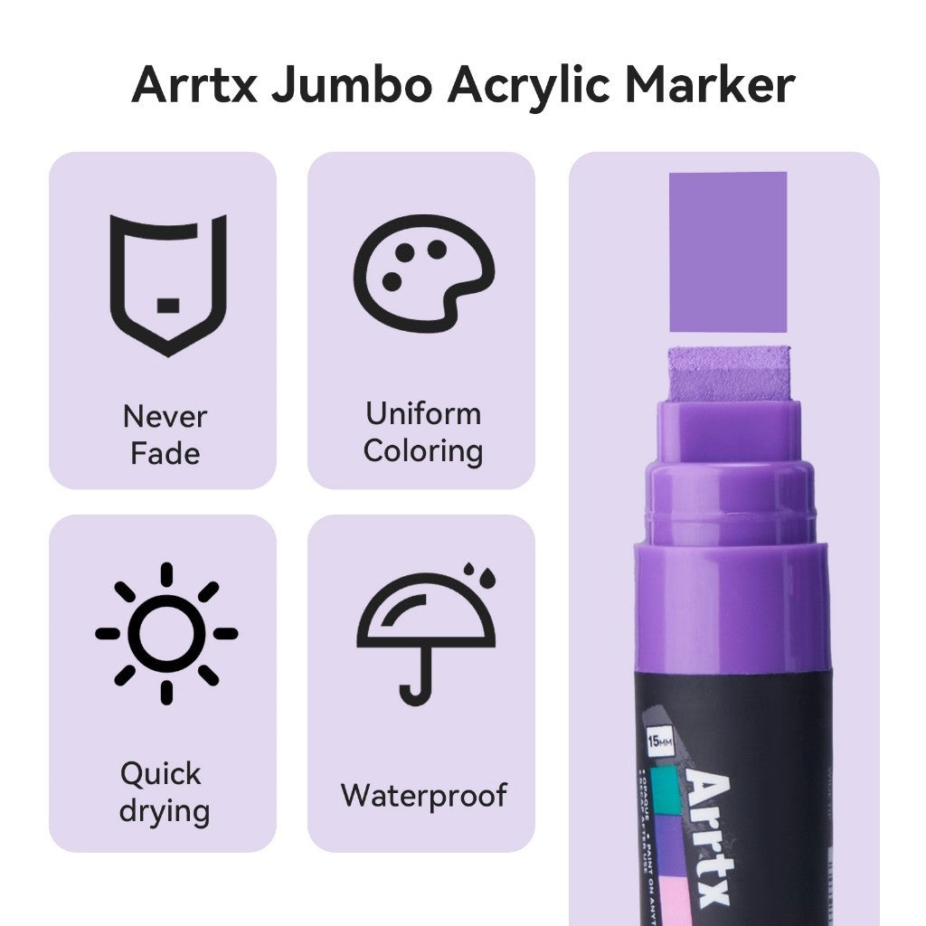 Arrtx 30 Jumbo Acrylic Paint Markers 15mm Tip
