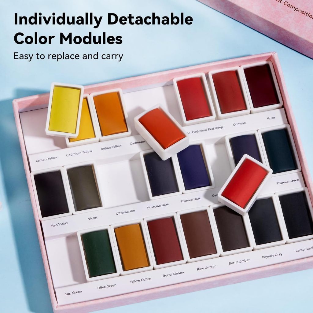 Arrtx 24 Colors Watercolor Set (Rich Pigmented Watercolour Paint Set for Beginners & Artists)
