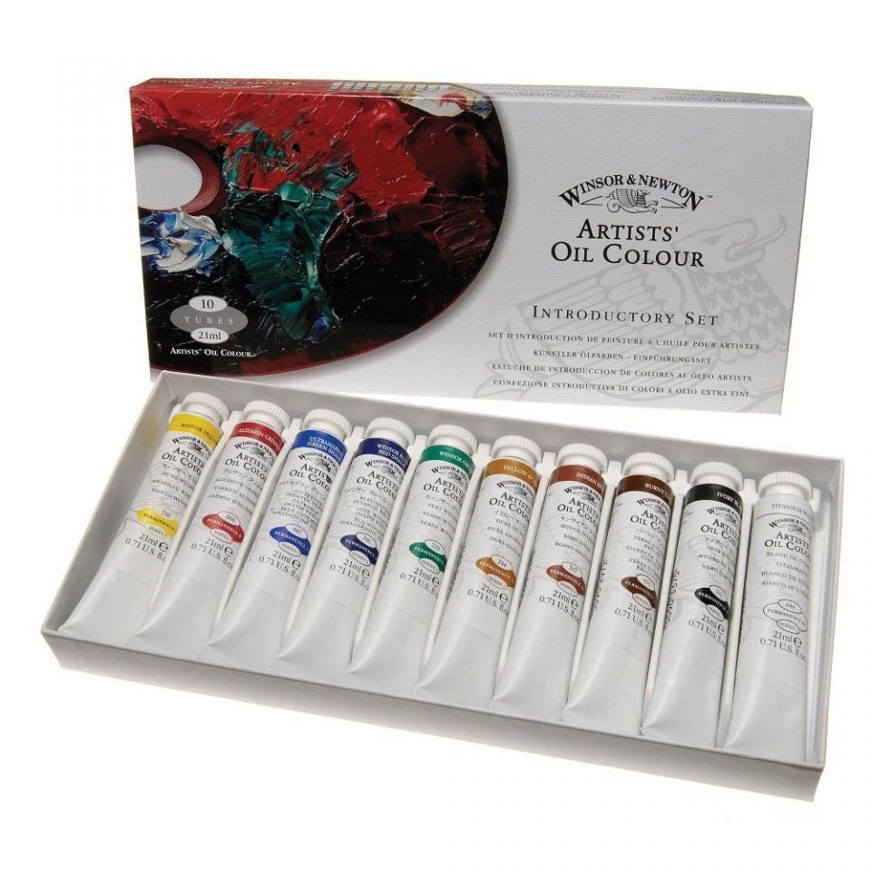 Winsor & Newton Artists' Oil Colour Paint Introductory Set | 10 x 21ml Tubes | Beginner Friendly