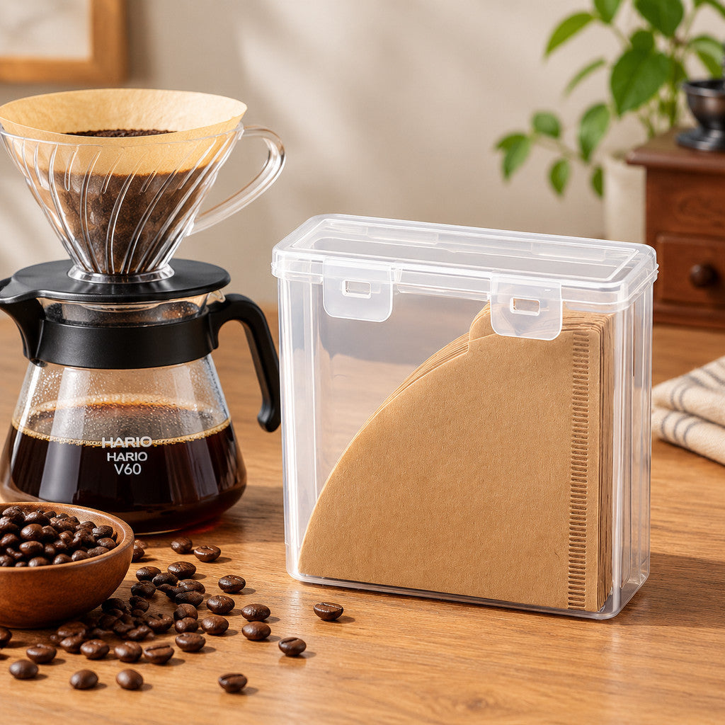 Airtight Coffee Filter Paper Storage Container by Hadler | AeroPress, Kalita Wave & Hario V60 Filters