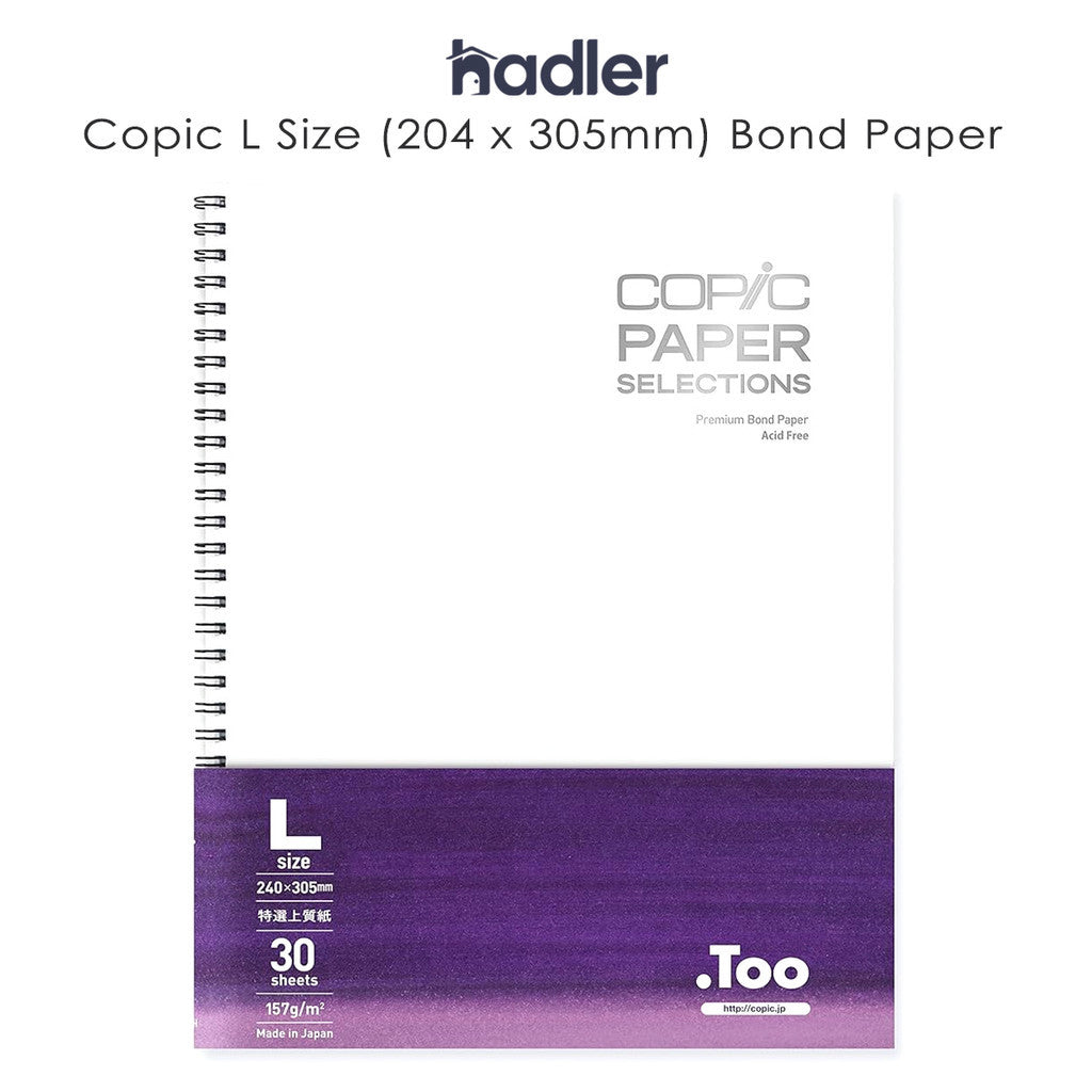 Copic Sketchbook Spiral Bound L Size | 240×305mm | 30 Sheets Premium Bond Paper Japan
