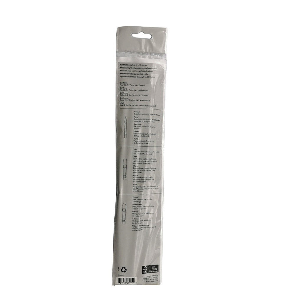 Winsor & Newton Galeria 5 Pieces Brush Set | Acrylic Oil Brush | Long Handle Versatile