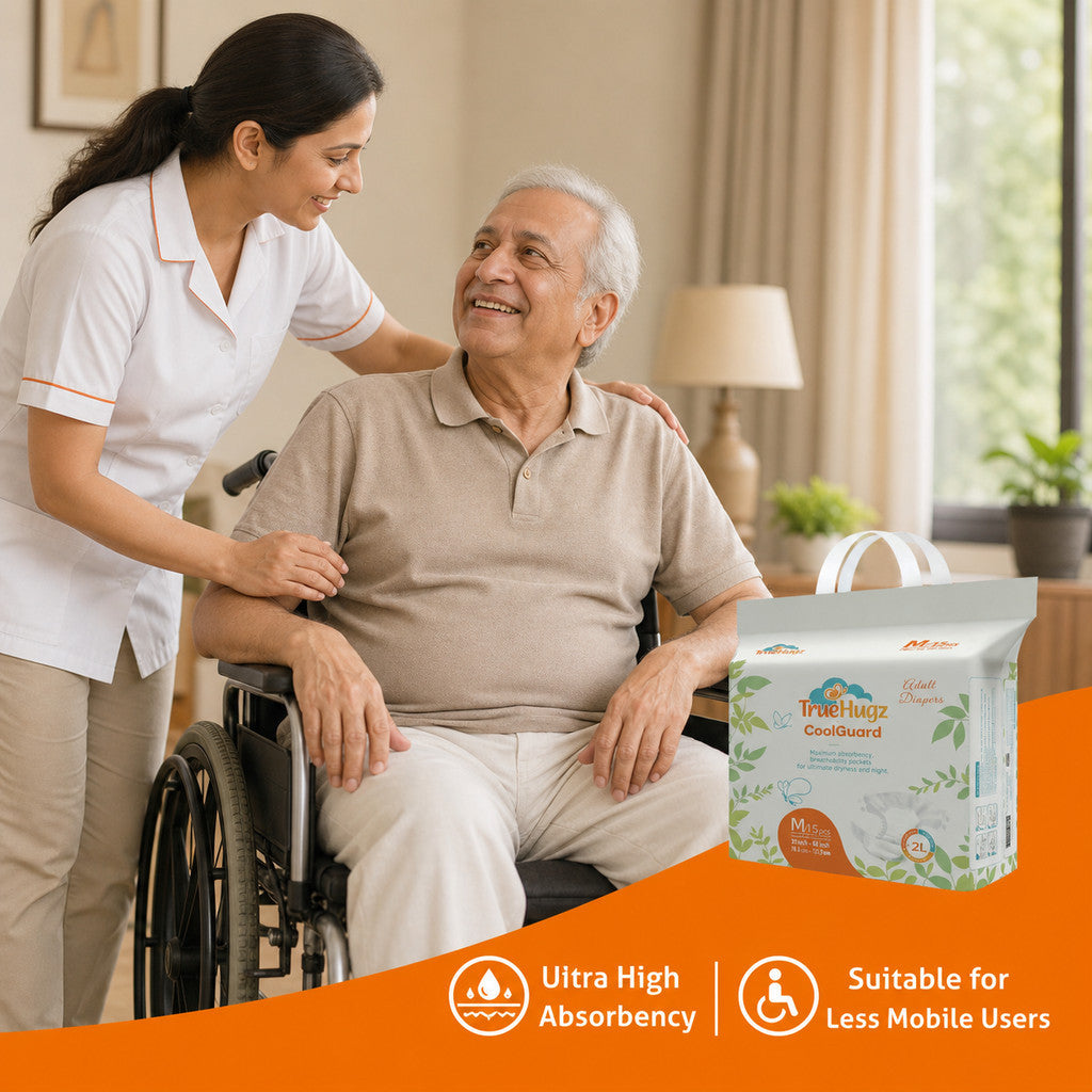 Premium Adult Tape Diapers 15pcs | CoolGuard by TrueHugz | Overnight High Absorbency Incontinence Care