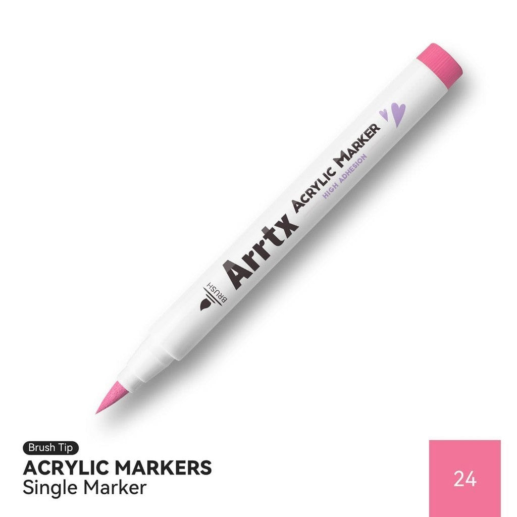 Arrtx Acrylic Brush Marker Single | Individual Water-Based Paint Marker for Paper, Wood, Canvas & More