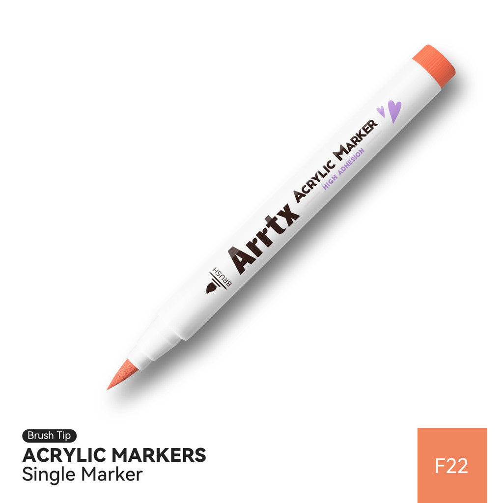 Arrtx Acrylic Brush Marker Single | Individual Water-Based Paint Marker for Paper, Wood, Canvas & More
