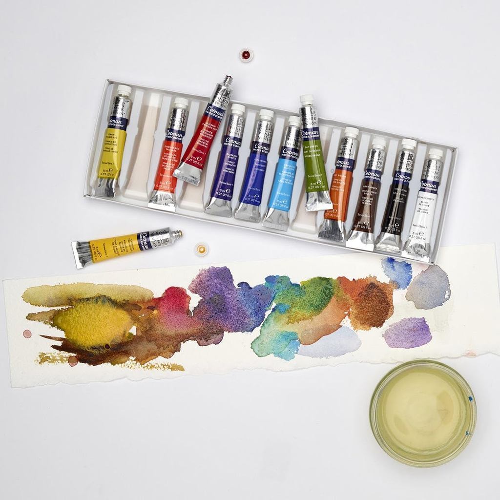 Winsor & Newton Cotman Watercolour 12 x 8ml Tube Set | Extended Palette