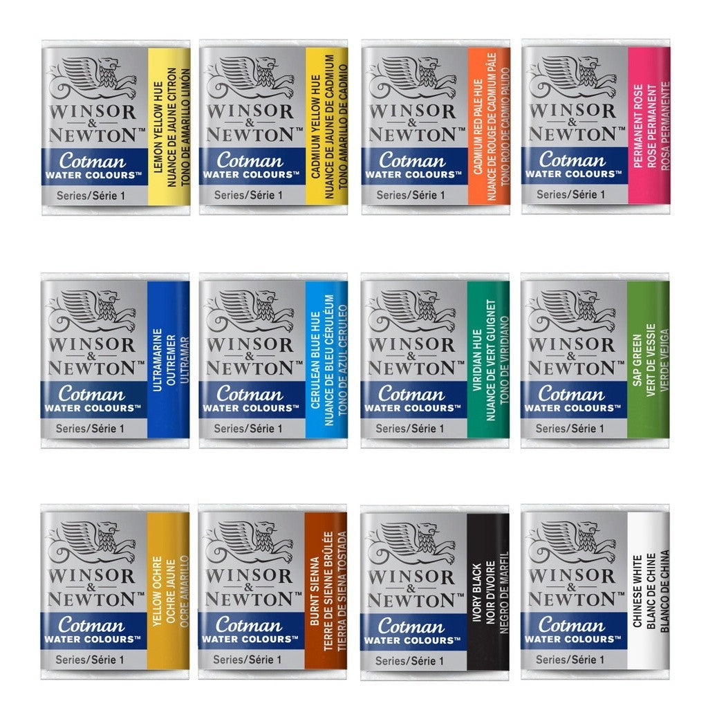 Winsor & Newton Cotman Pocket Plus | Watercolour Set 12 Half Pans | Travel Kit