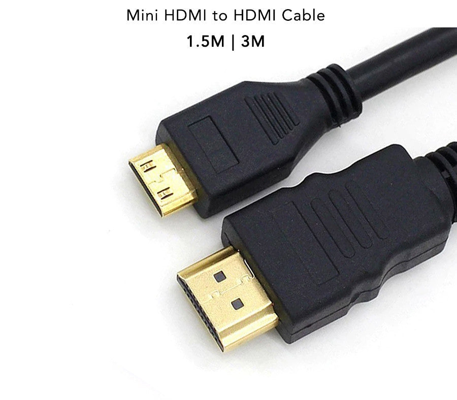 Mini HDMI to HDMI Cable (1.5M / 3M) 1080p Gold Plated Type C Male to Male Head