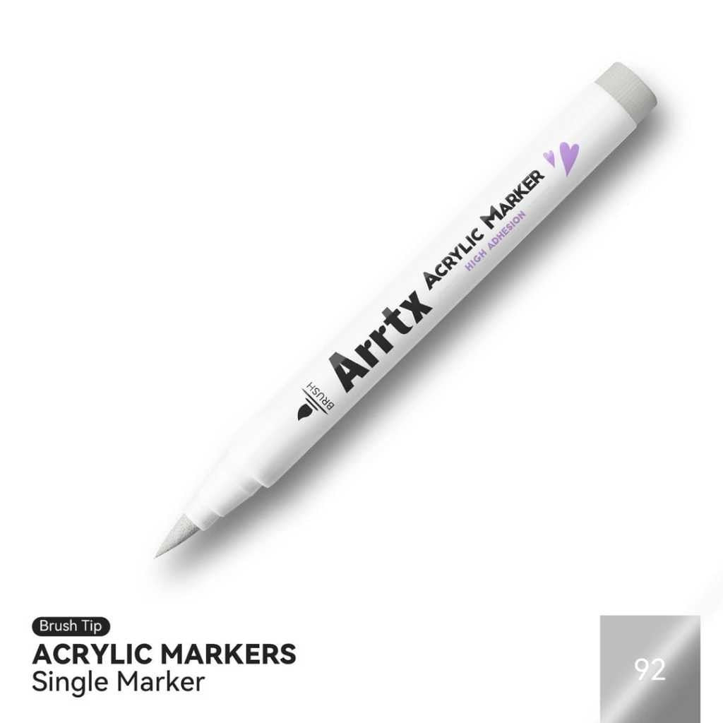 Arrtx Acrylic Brush Marker Single | Individual Water-Based Paint Marker for Paper, Wood, Canvas & More