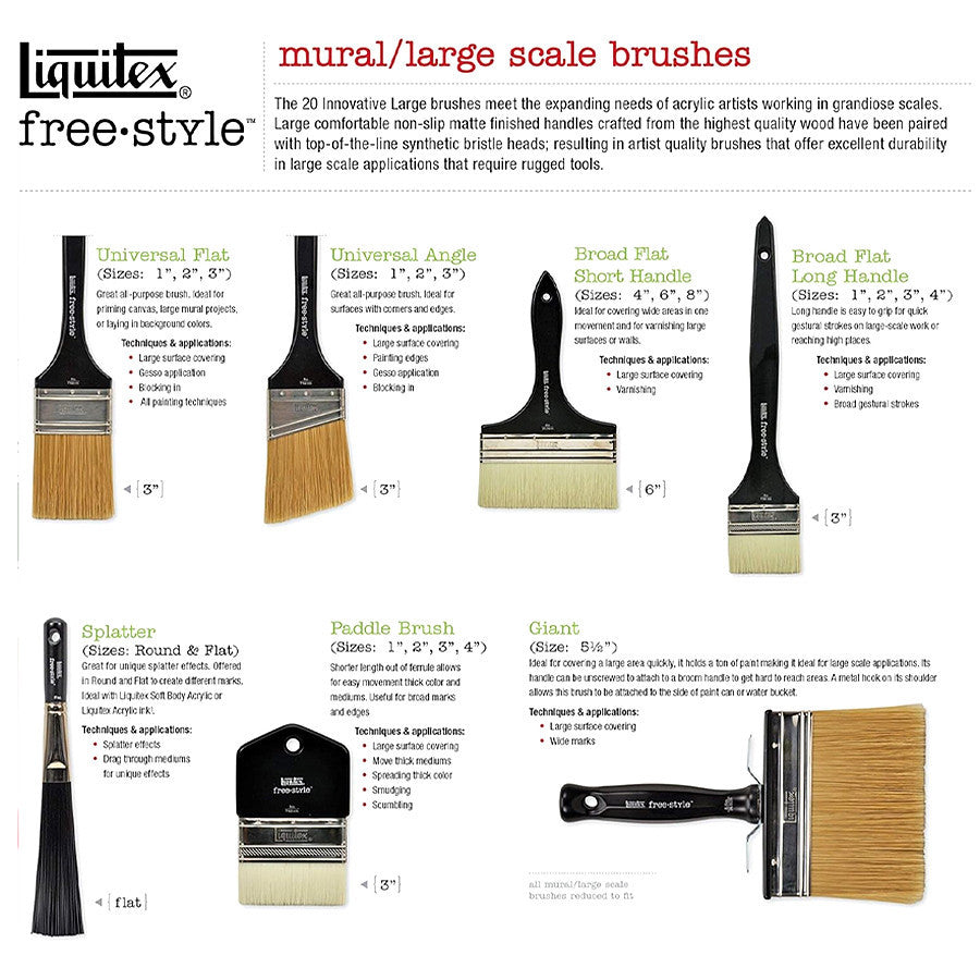 Liquitex Freestyle Universal Flat Brush 3 Inch | Large Scale