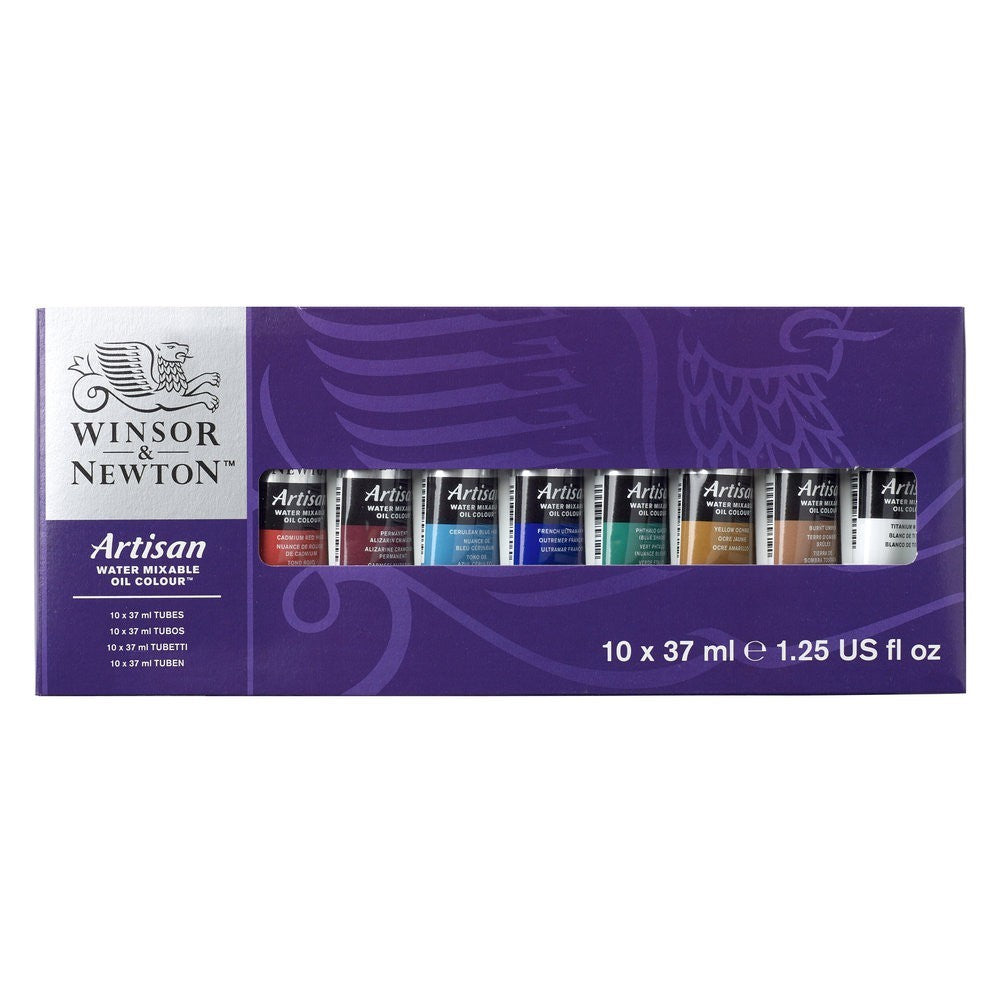 Winsor & Newton 10 Tubes Artisan Paint 37ml | Water Mixable Oil Colour | Tube Set