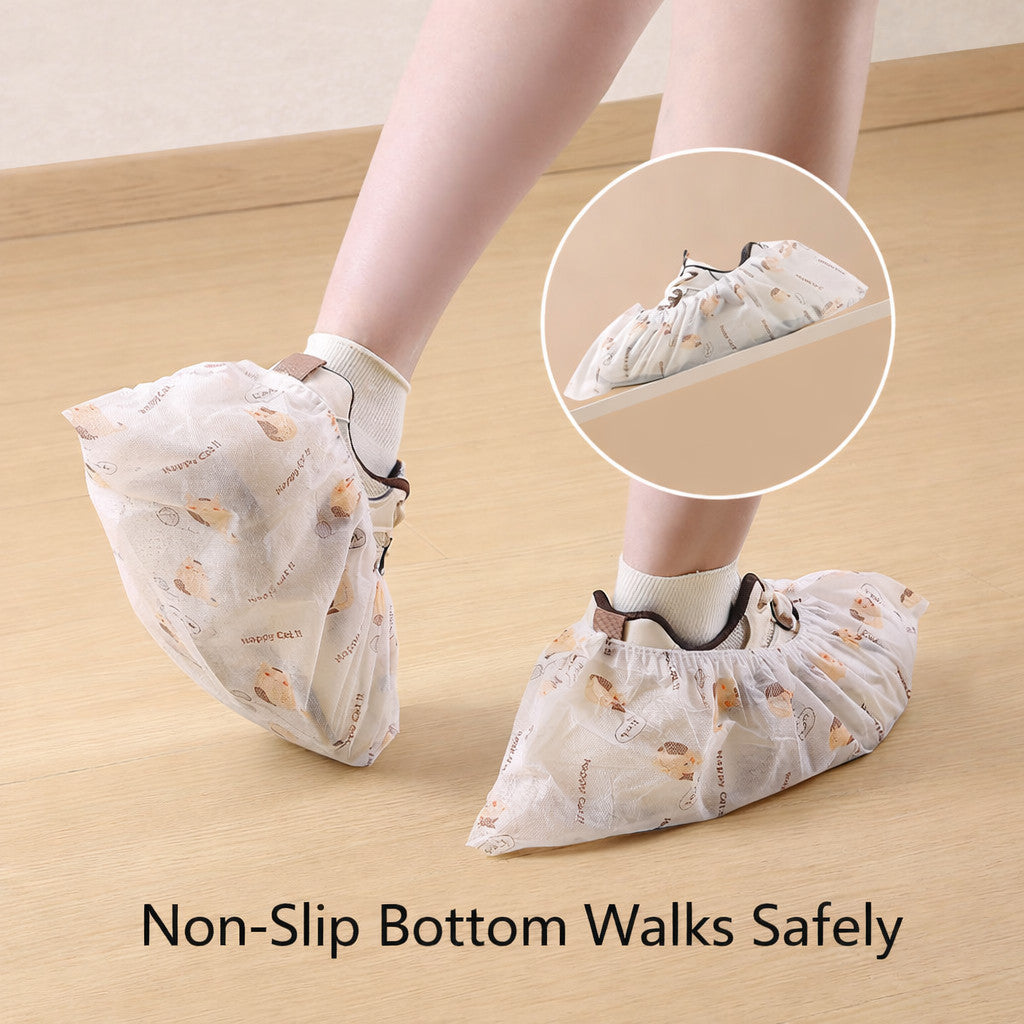 Stretch-Fit Disposable Shoe Covers 50 Pack – Non-Slip, Wear-Resistant Overshoes (Japanese Premium)