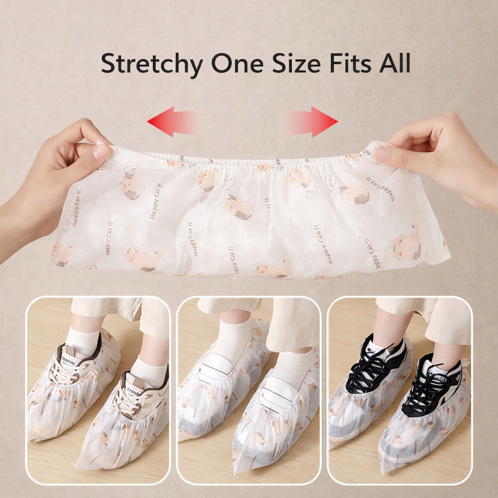 Stretch-Fit Disposable Shoe Covers 50 Pack – Non-Slip, Wear-Resistant Overshoes (Japanese Premium)