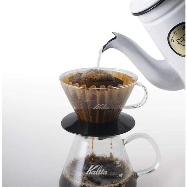 Kalita Wave Pour Over Coffee Dripper – Size 155 / 185, Heat-Resistant Glass, Black