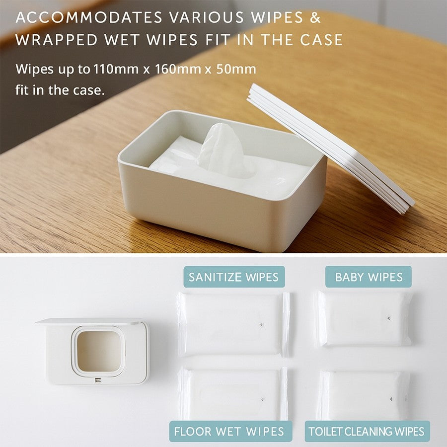 Wet Wipe Dispenser Gray/White by Marna | One-Touch Lid | Moisture-Lock Gasket | Japanese Design
