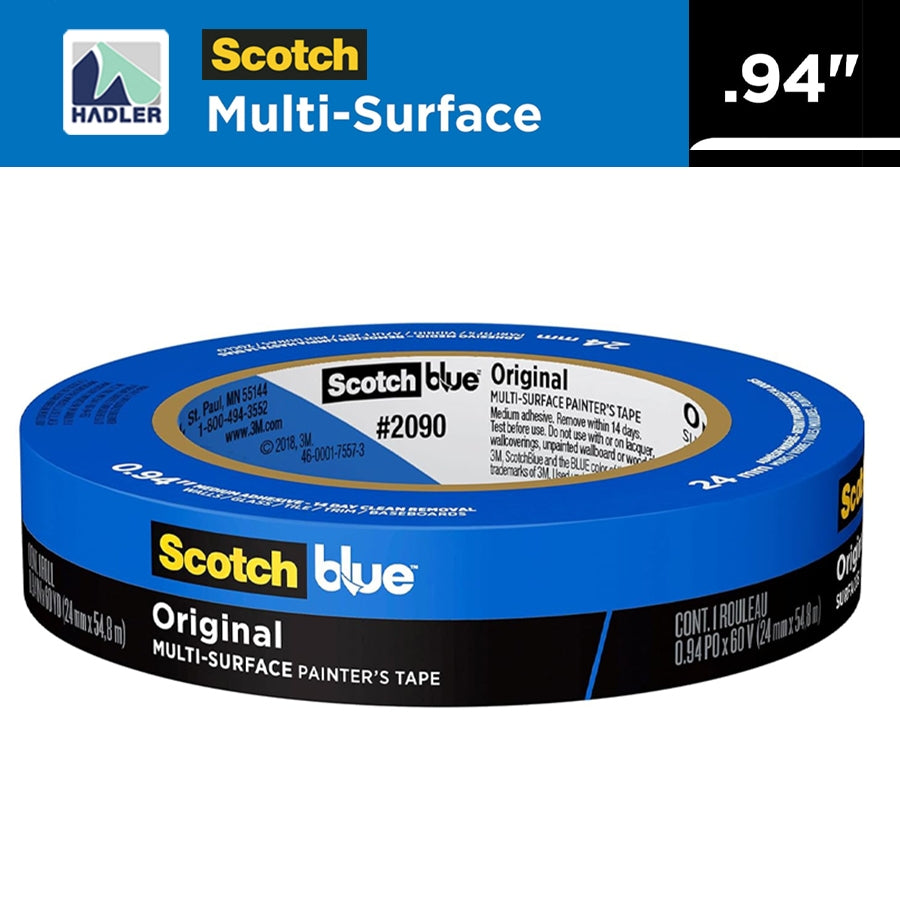 ScotchBlue Original Multi-Surface Painter’s Tape | 24mm (0.94in) x 55m | Indoor/Outdoor