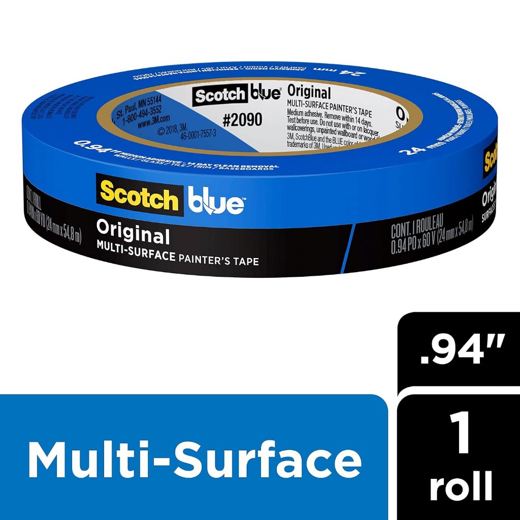 ScotchBlue Original Multi-Surface Painter’s Tape | 24mm (0.94in) x 55m | Indoor/Outdoor