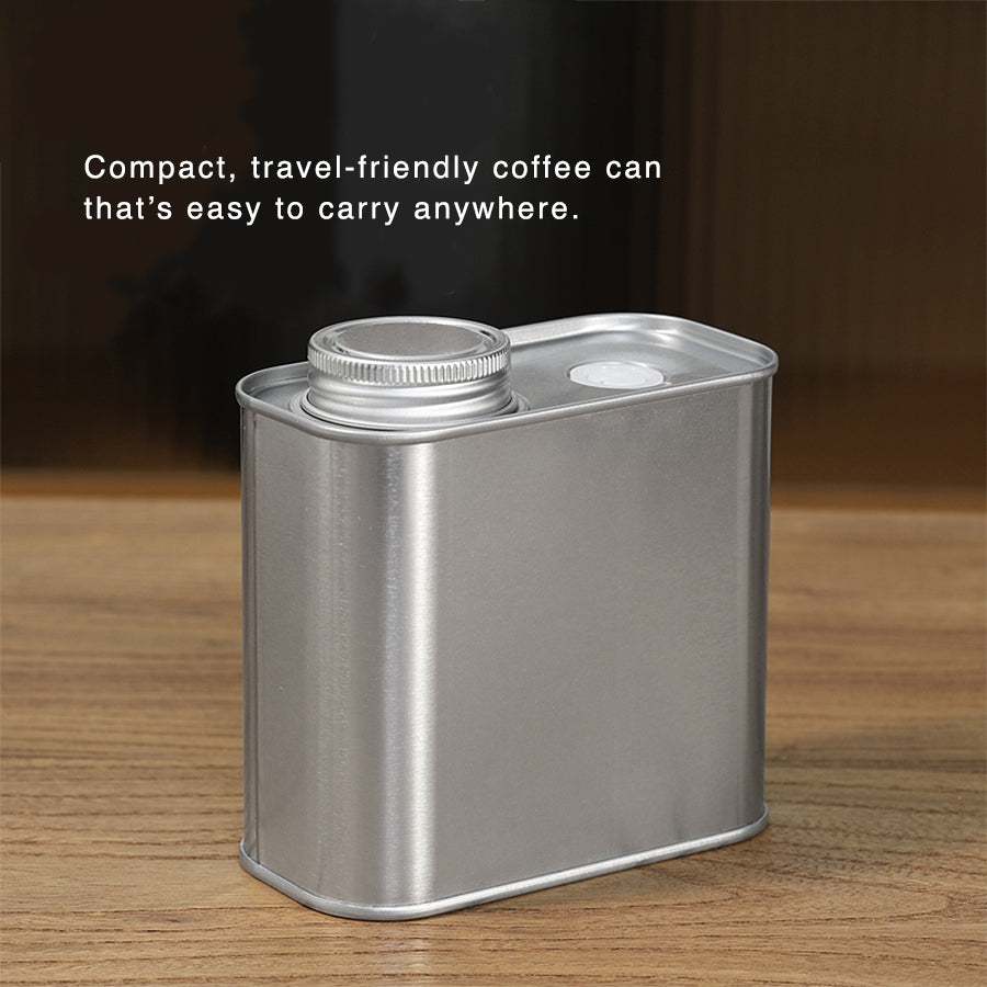 Coffee Storage Tin Can 200g | Airtight One-Way Valve, Minimalist Freshness Keeper for Coffee Beans