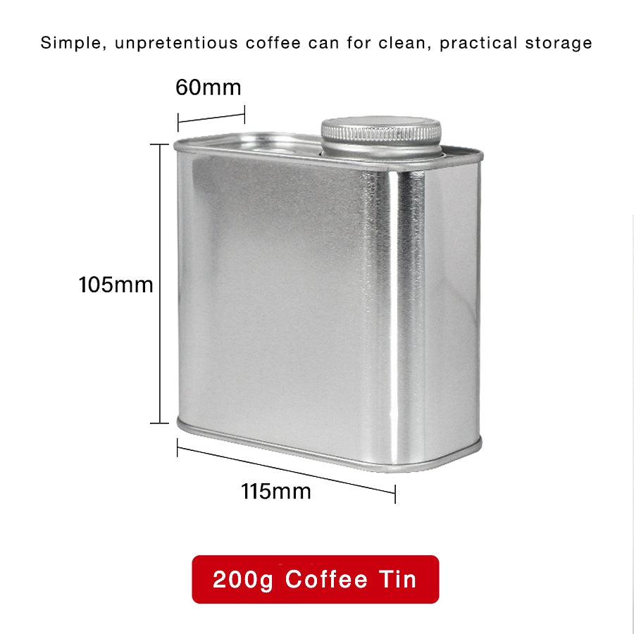 Coffee Storage Tin Can 200g | Airtight One-Way Valve, Minimalist Freshness Keeper for Coffee Beans