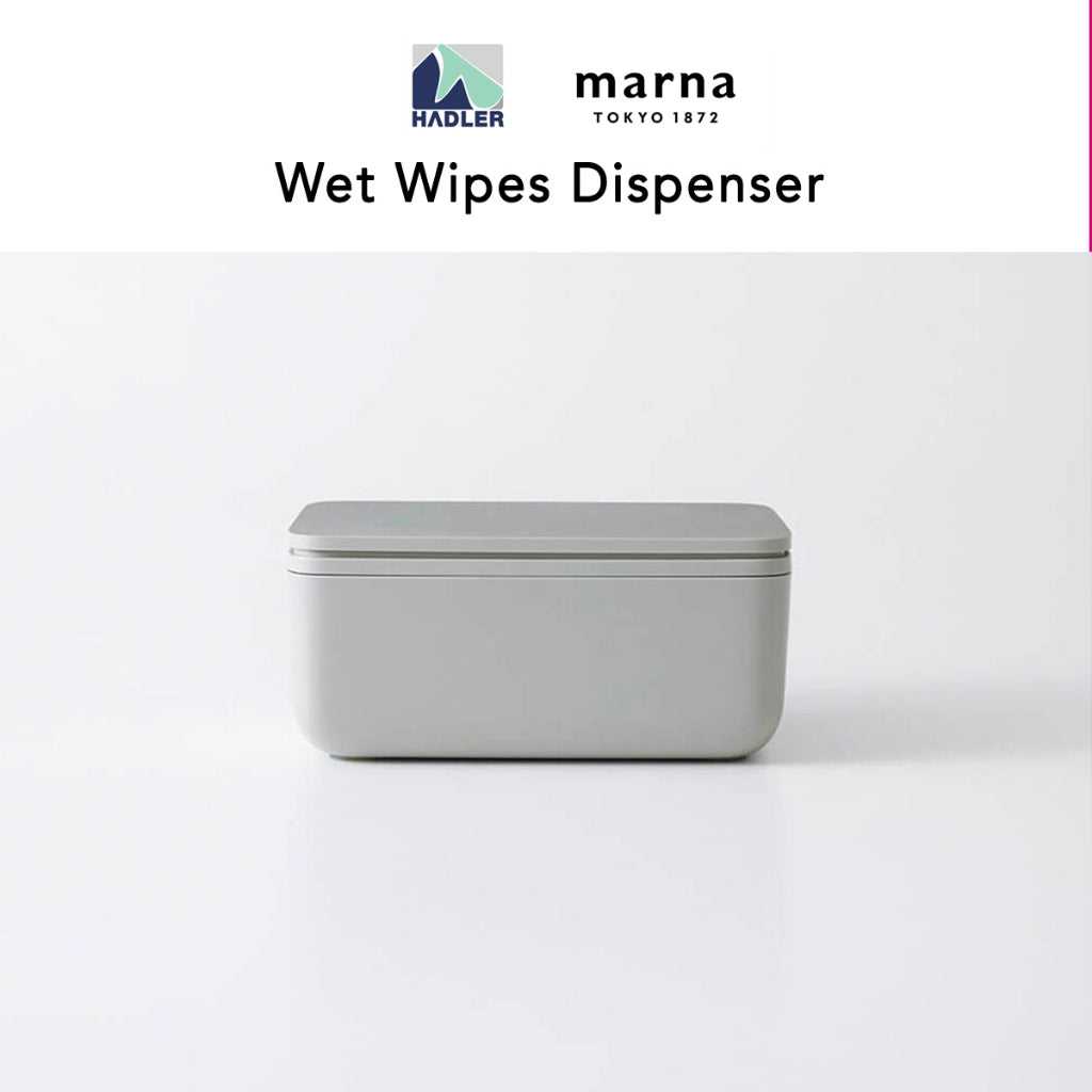 Wet Wipe Dispenser Gray by Marna | One-Touch Lid | Moisture-Lock Gasket | Japanese Design
