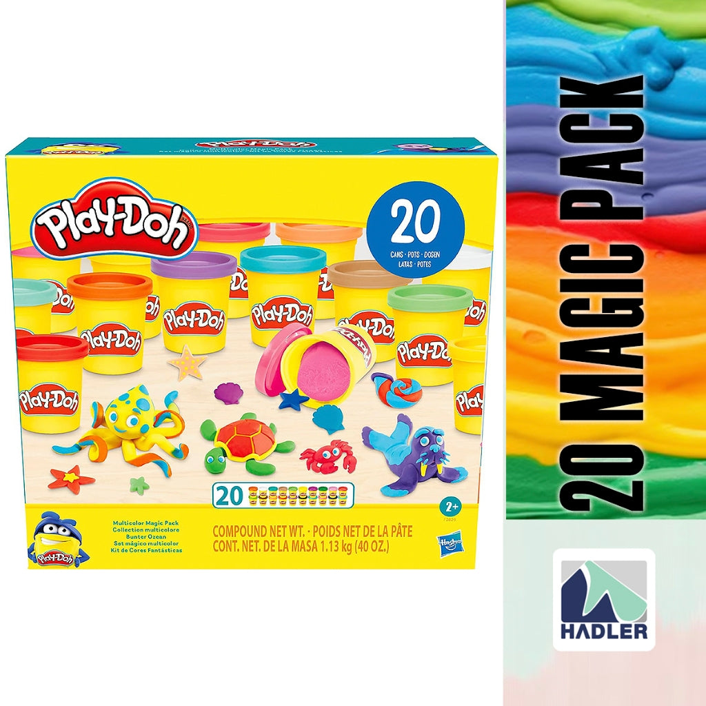 Play-Doh 20 Pack Multicolor Magic Set 2oz Cans | Bulk Modelling Clay for Kids | Party & Craft Fun