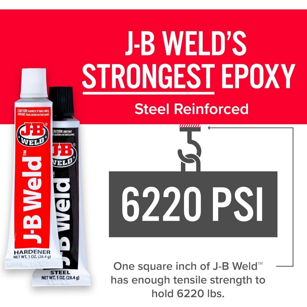 J-B Weld Original Cold Weld Steel Reinforced Epoxy Adhesive 2oz – Heavy Duty Metal Repair Glue 8265S