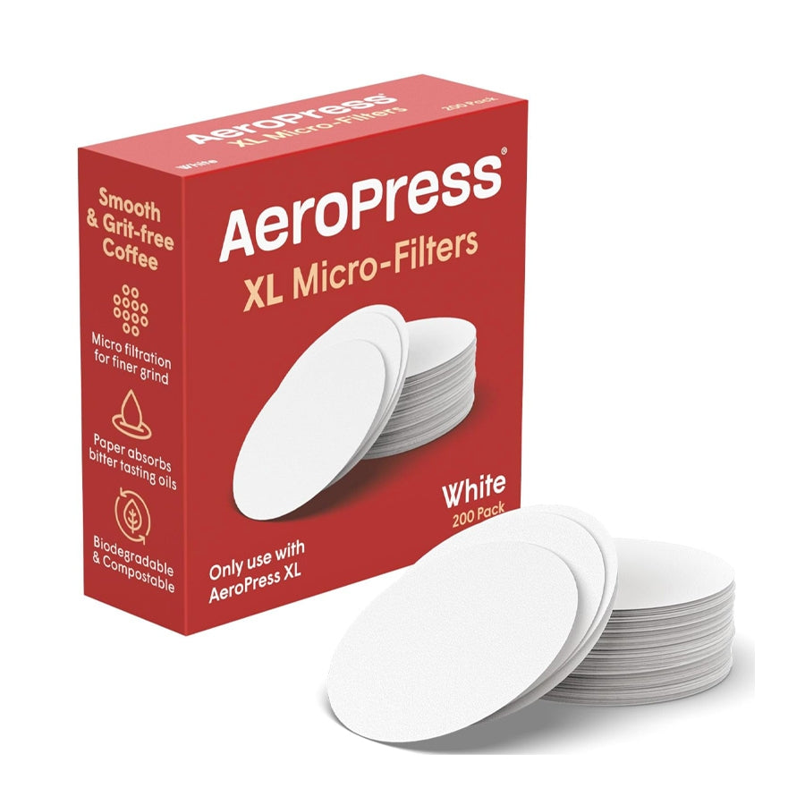 AeroPress XL Paper Micro-Filters 200 Pcs | Biodegradable Coffee Filters for Smooth, Grit-Free Brews